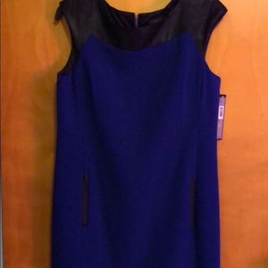 NWT Tahari kobalt blue and blk dress